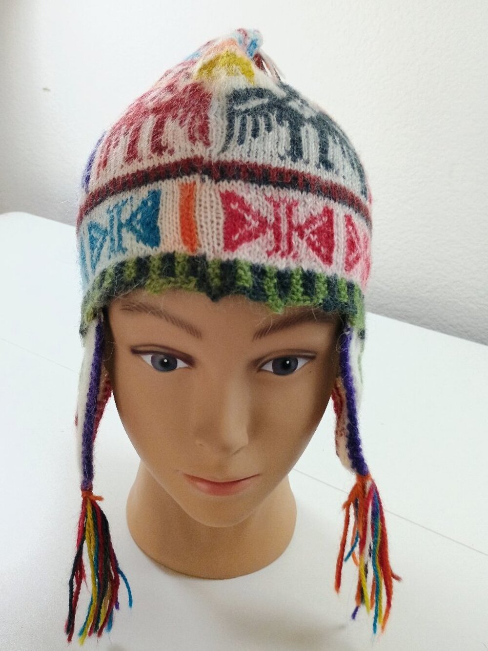 Traditional Andean Sheep's Wool Chullo with Condor Design (Cusco)